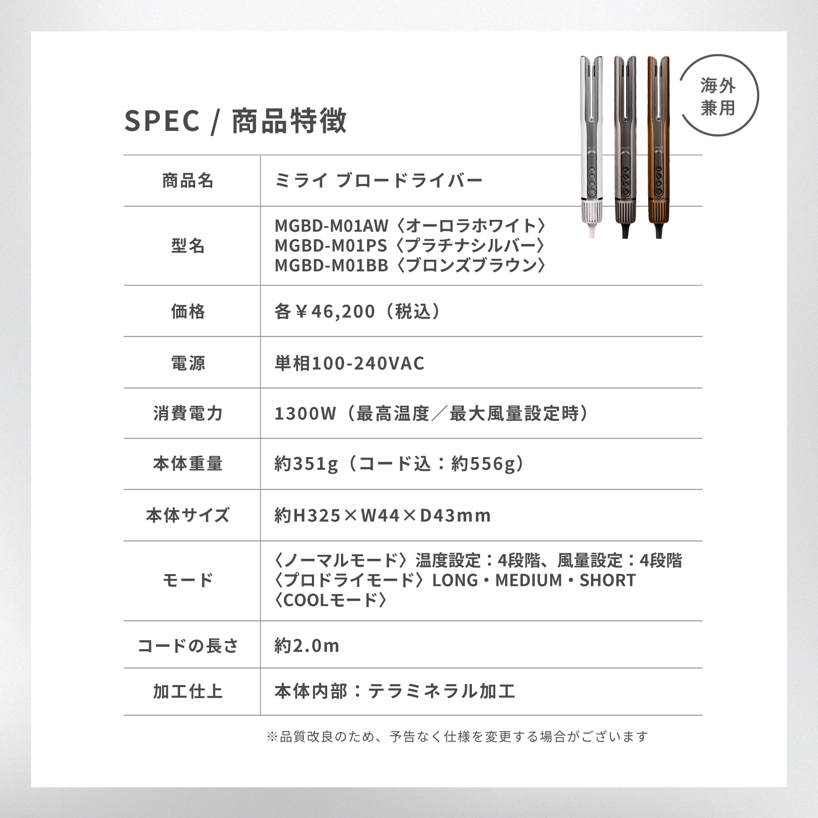 ミライ ブロードライバー 商品画像 18